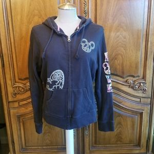 Peace sign Mickey zipper sweatshirt